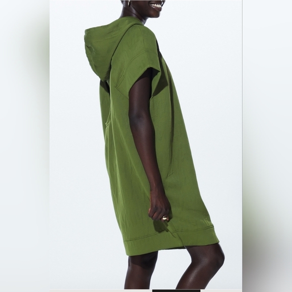 Yitty Major Label Backless Hoodie Dress Size Small Bossy Mossy Green Spellout - Picture 1 of 13